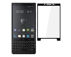 Képernyővédő üveg fólia 5D Blackberry KEY2 (2.5D, lekerekített szél, karcálló, 0.26mm, 9H) fekete